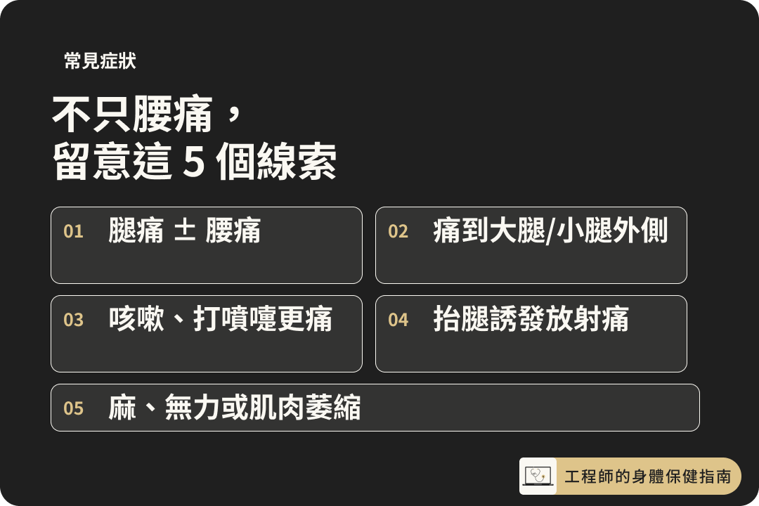 椎間盤突出常見症狀與就醫警訊